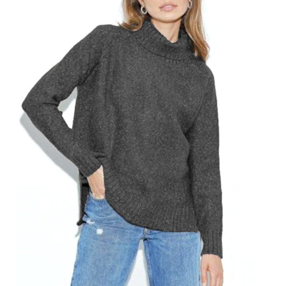 Abound Womens Charcoal Gray Thermal Knit Long Sleeve Turtleneck Sweater XL